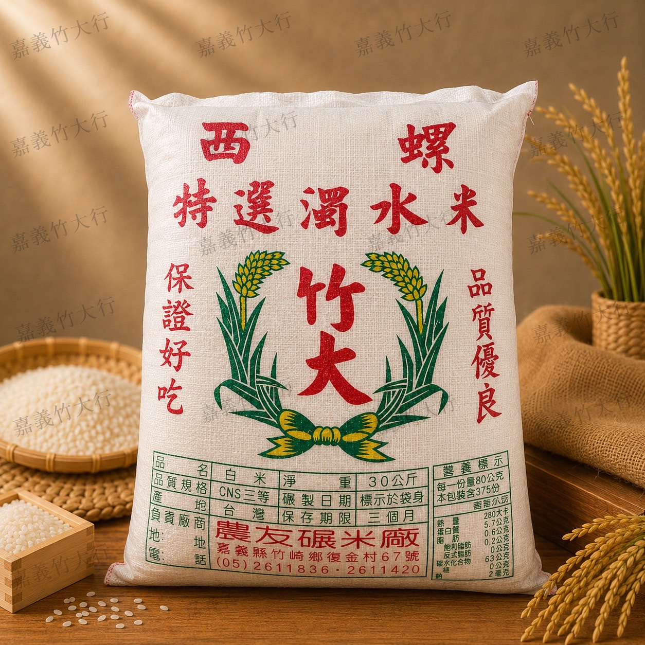 愛心西螺米｜30公斤整袋｜粒粒傳愛