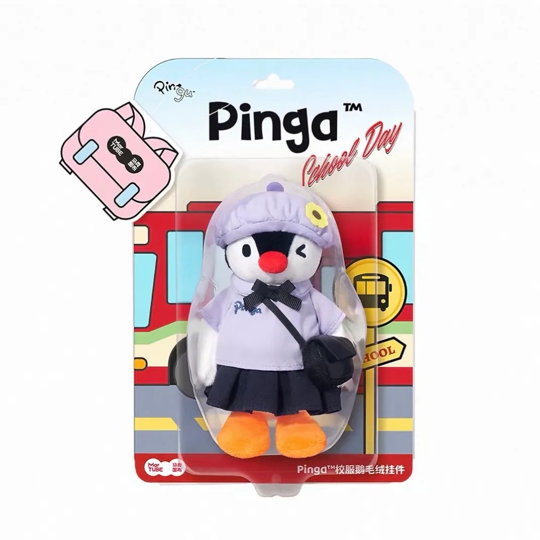 PINGU 校服系列 吊卡 毛絨 娃娃 吊飾 另一角度