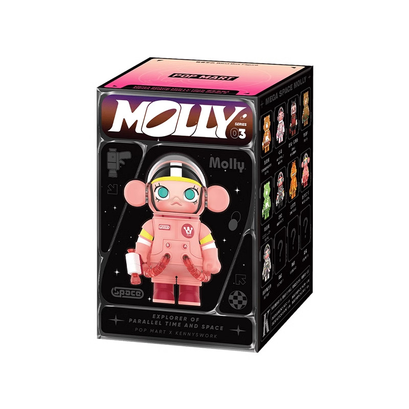 POPMART泡泡瑪特 MEGA珍藏系列100% SPACE MOLLY茉莉三代盲盒手辦禮物