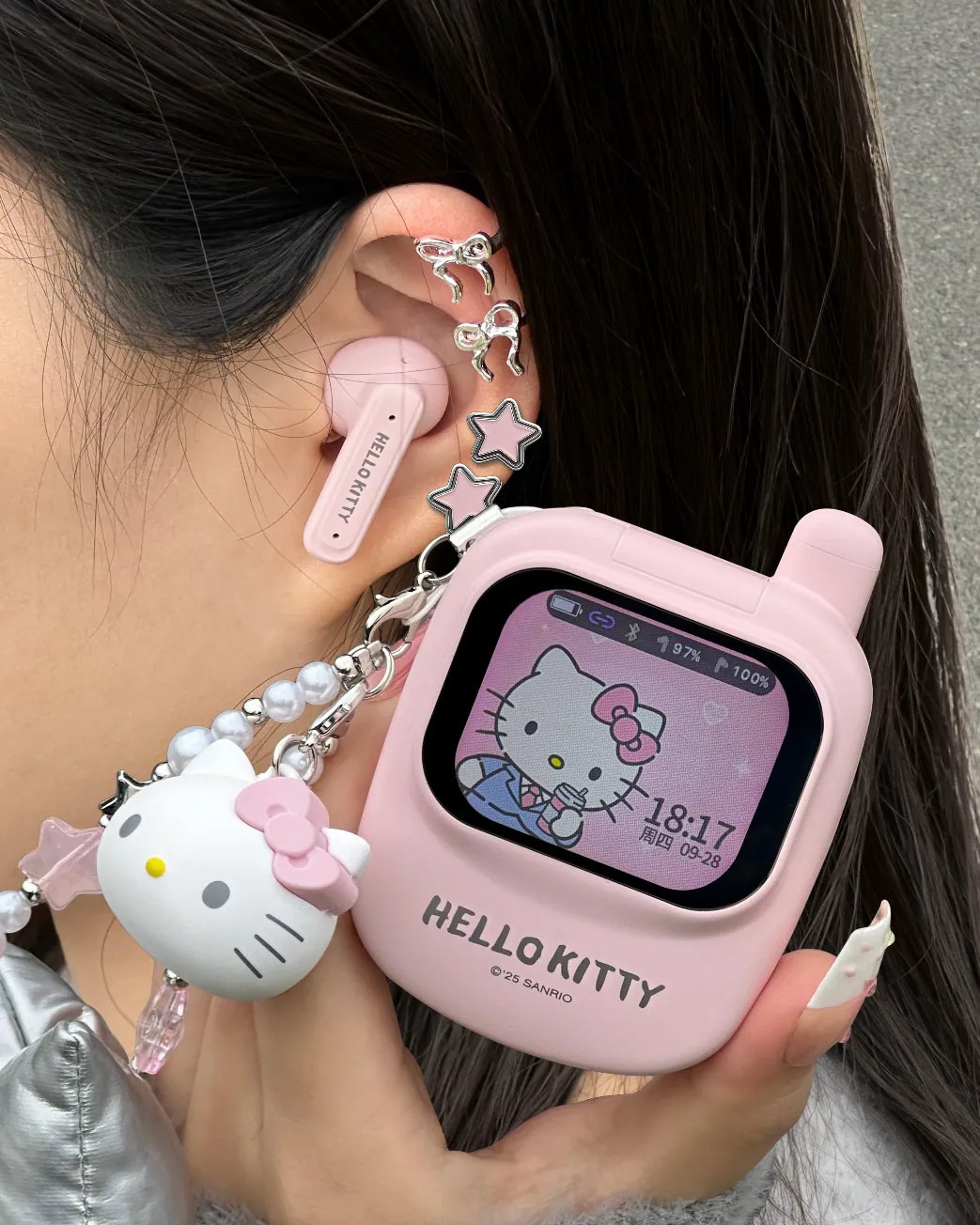  Hellokitty手機造型機藍耳機