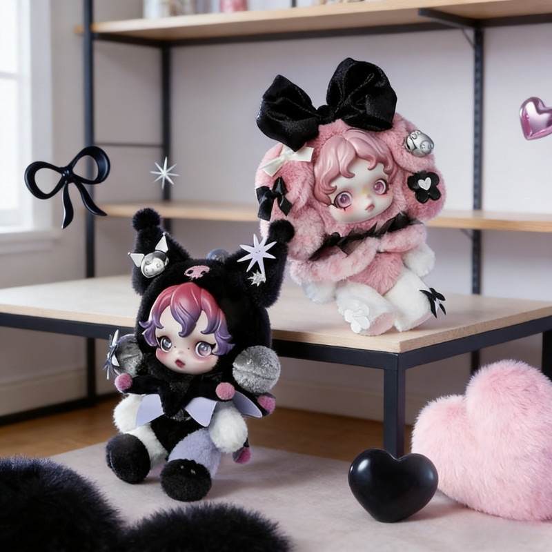 SKULLPANDA × 美樂蒂&酷洛米毛絨公仔掛件