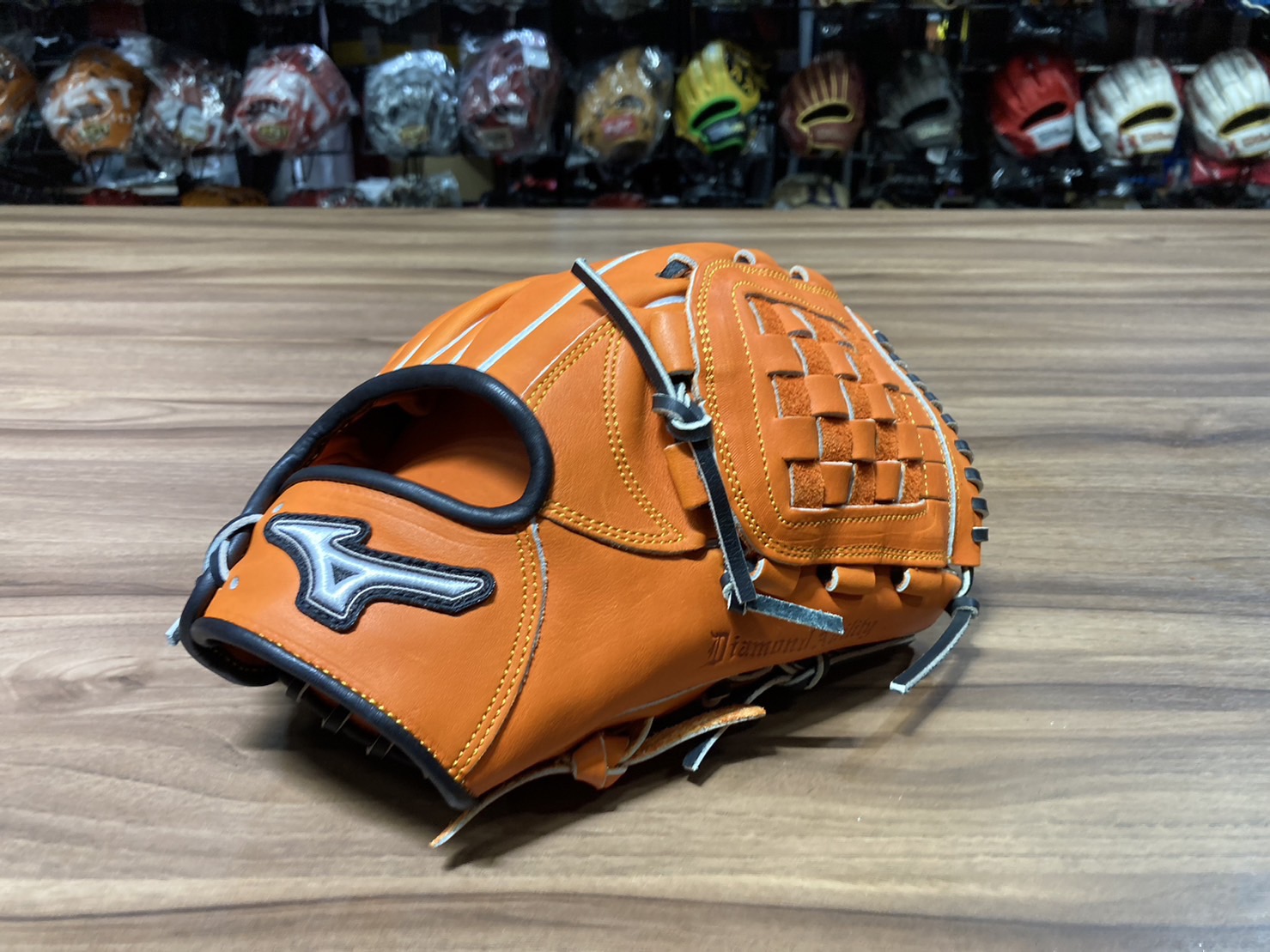 Mizuno Diamond 23 接球手套 棋盤格 橘紅 11.75"