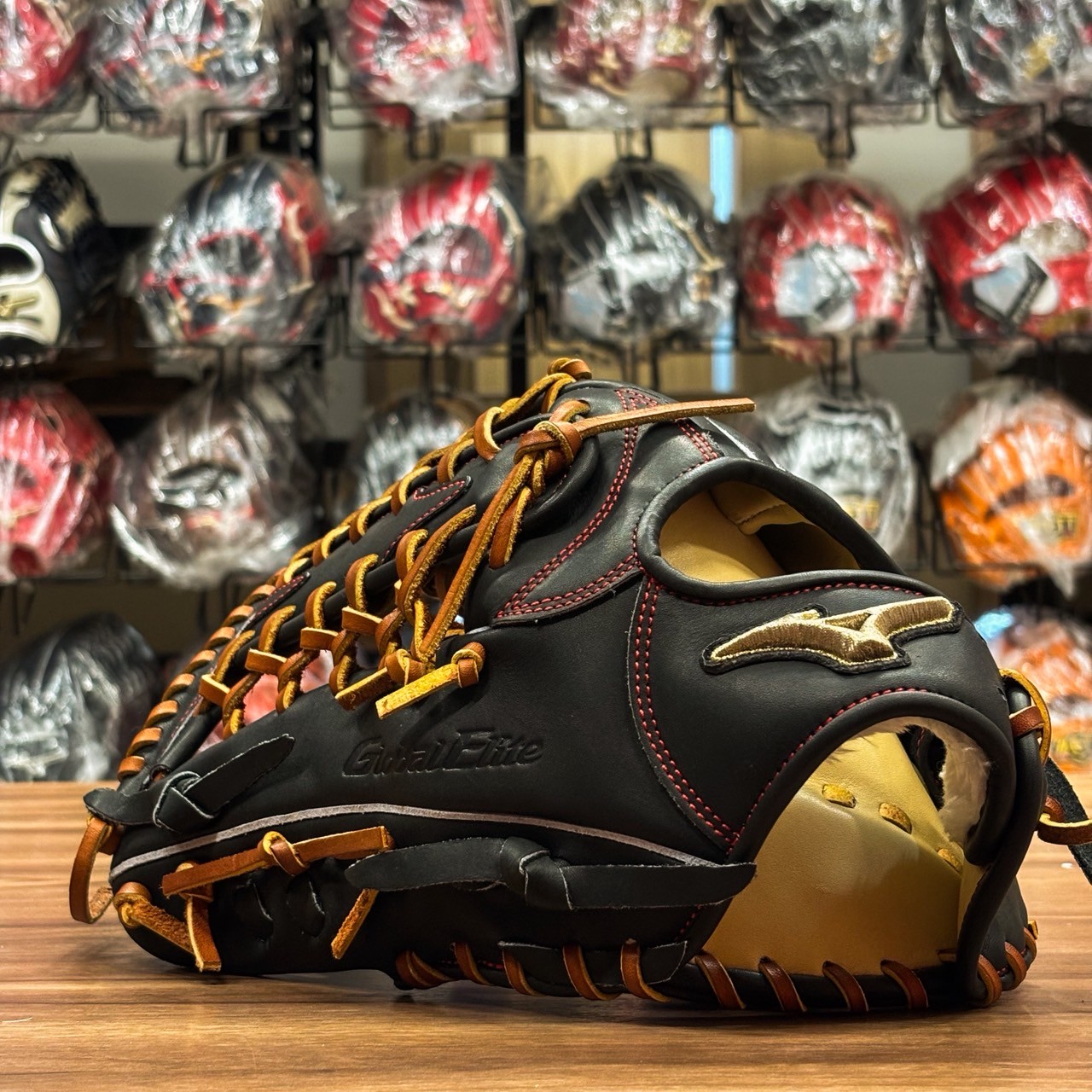 Mizuno GE 25F 接球手套 T網 黑/原皮 反