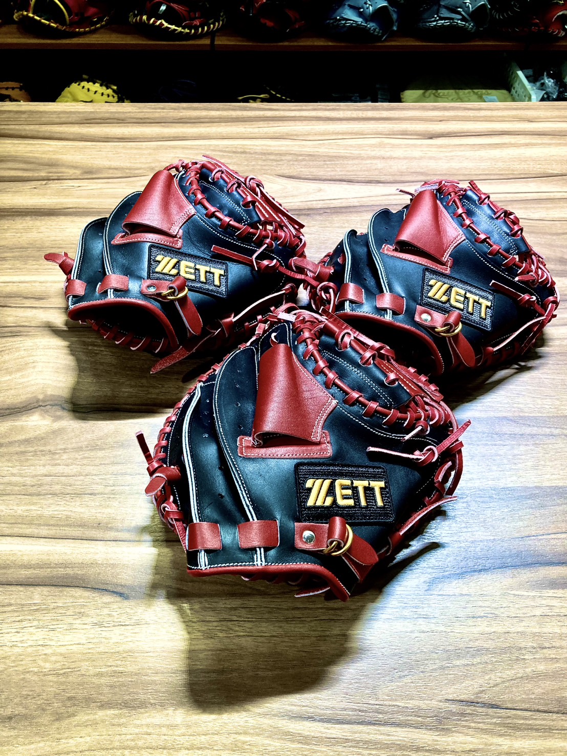 ZETT 訓練手套 捕手 黑/紅 27.5"