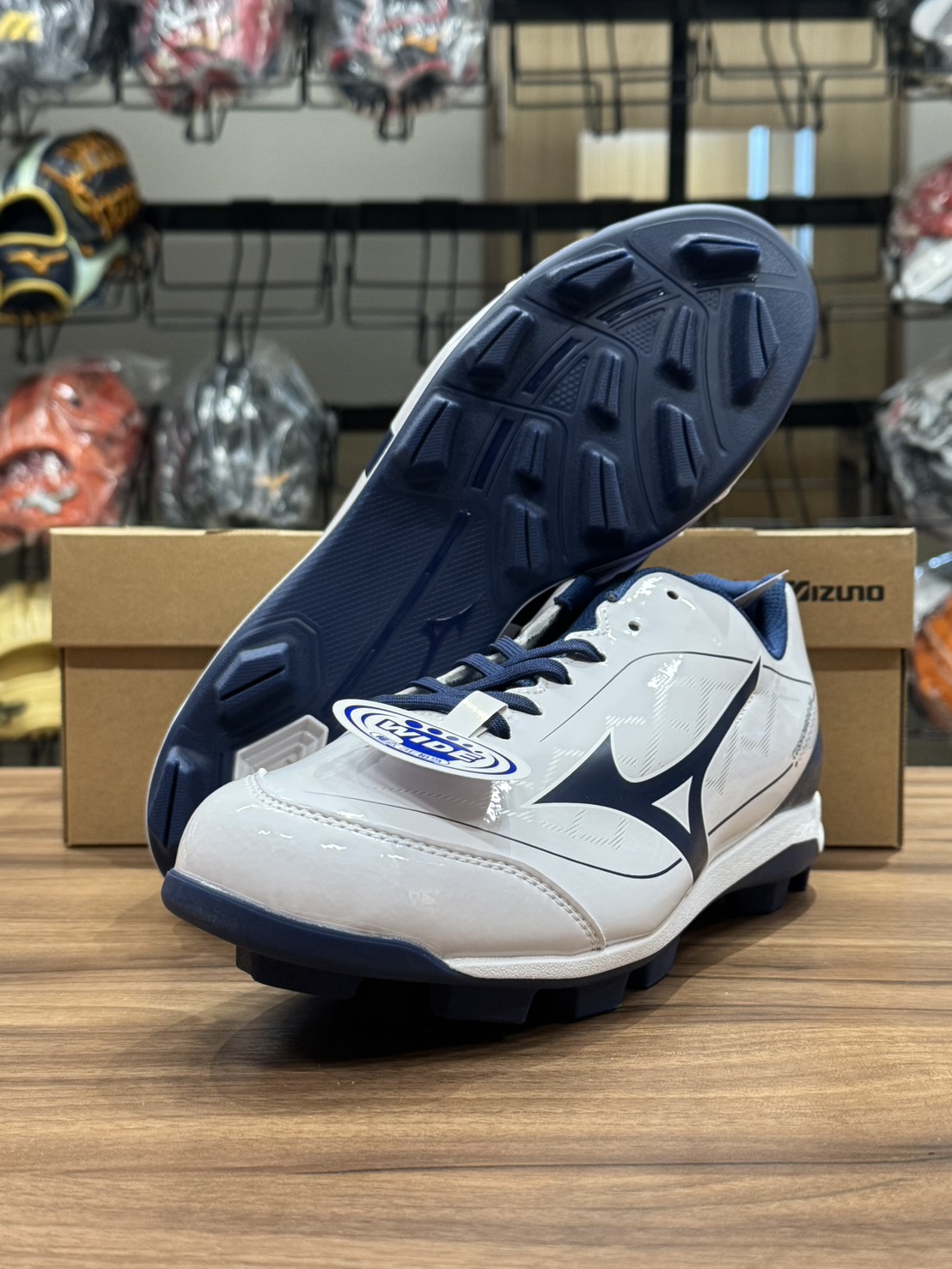 Mizuno Cushion DIA 棒壘膠釘鞋 白/深藍