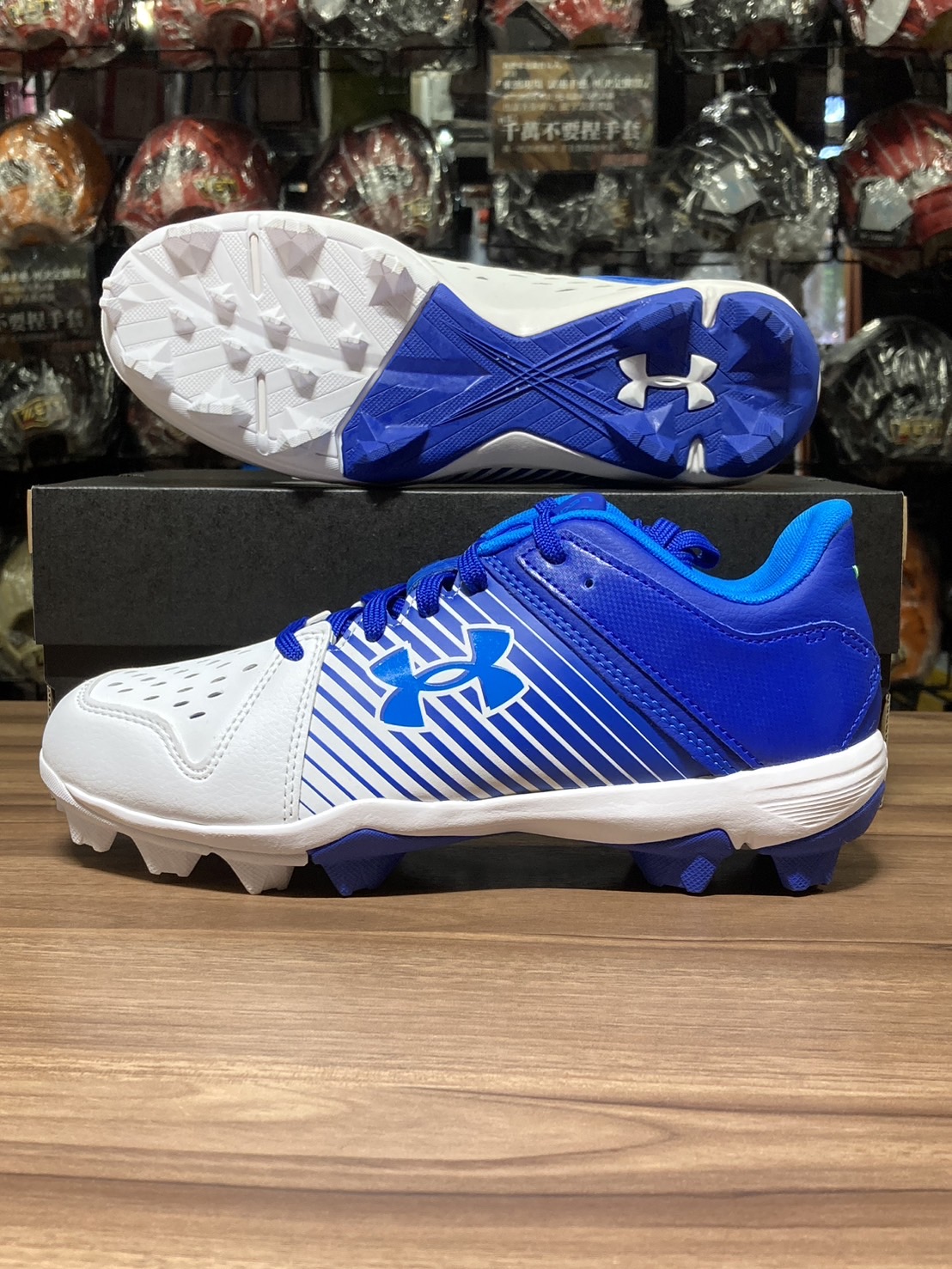 UA Leadoff Jr 24 棒壘膠釘鞋 少年用 藍