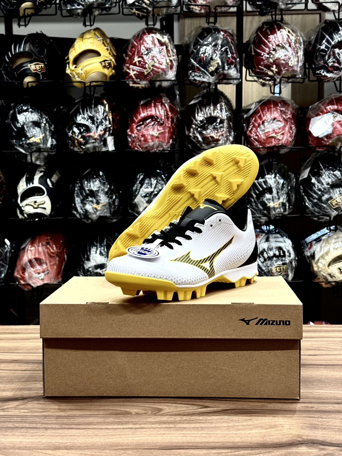Mizuno Wave 25S 棒壘膠釘鞋 白/黃
