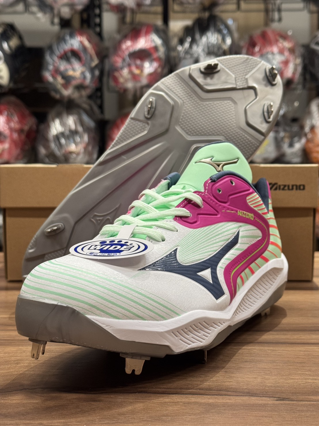 Mizuno GE Cushion 棒球釘鞋 白/粉