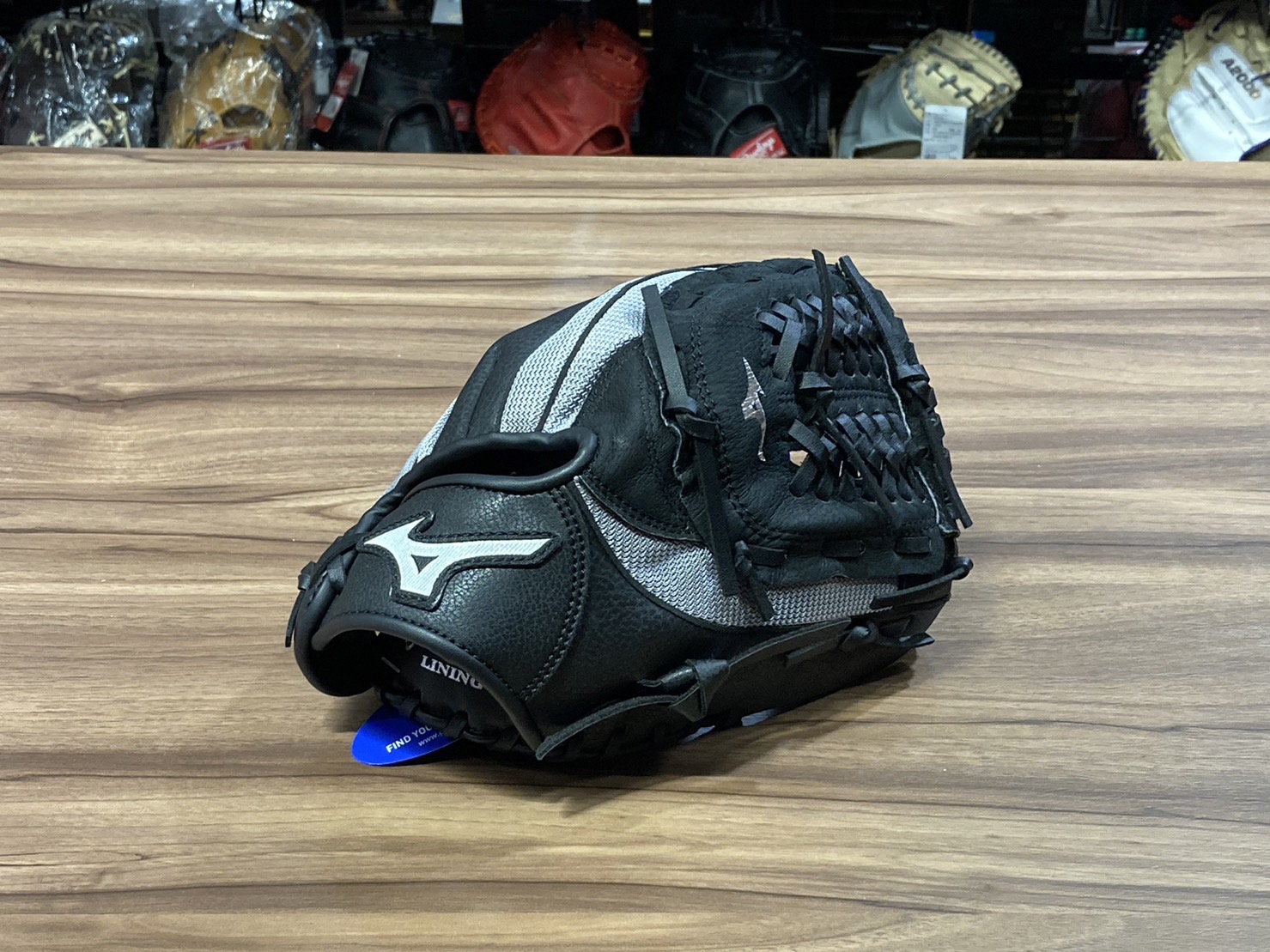 Mizuno Prospect 接球手套 少年用 密網 黑/灰 11"
