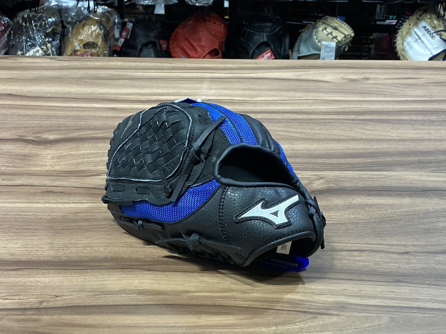 Mizuno Prospect 接球手套 少年用 棋盤 黑/藍 10.5" 反
