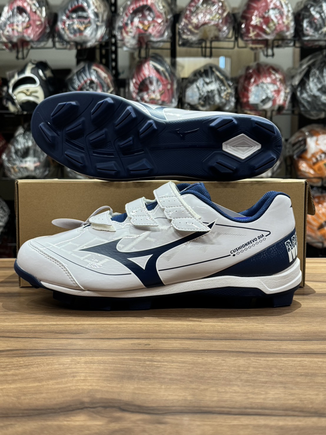 Mizuno Cushion DIA BLT 棒壘膠釘鞋 白/深藍