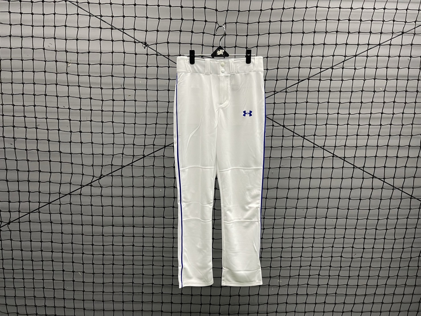 UA Clean Up 棒壘球褲 直筒 白/寶藍 SM