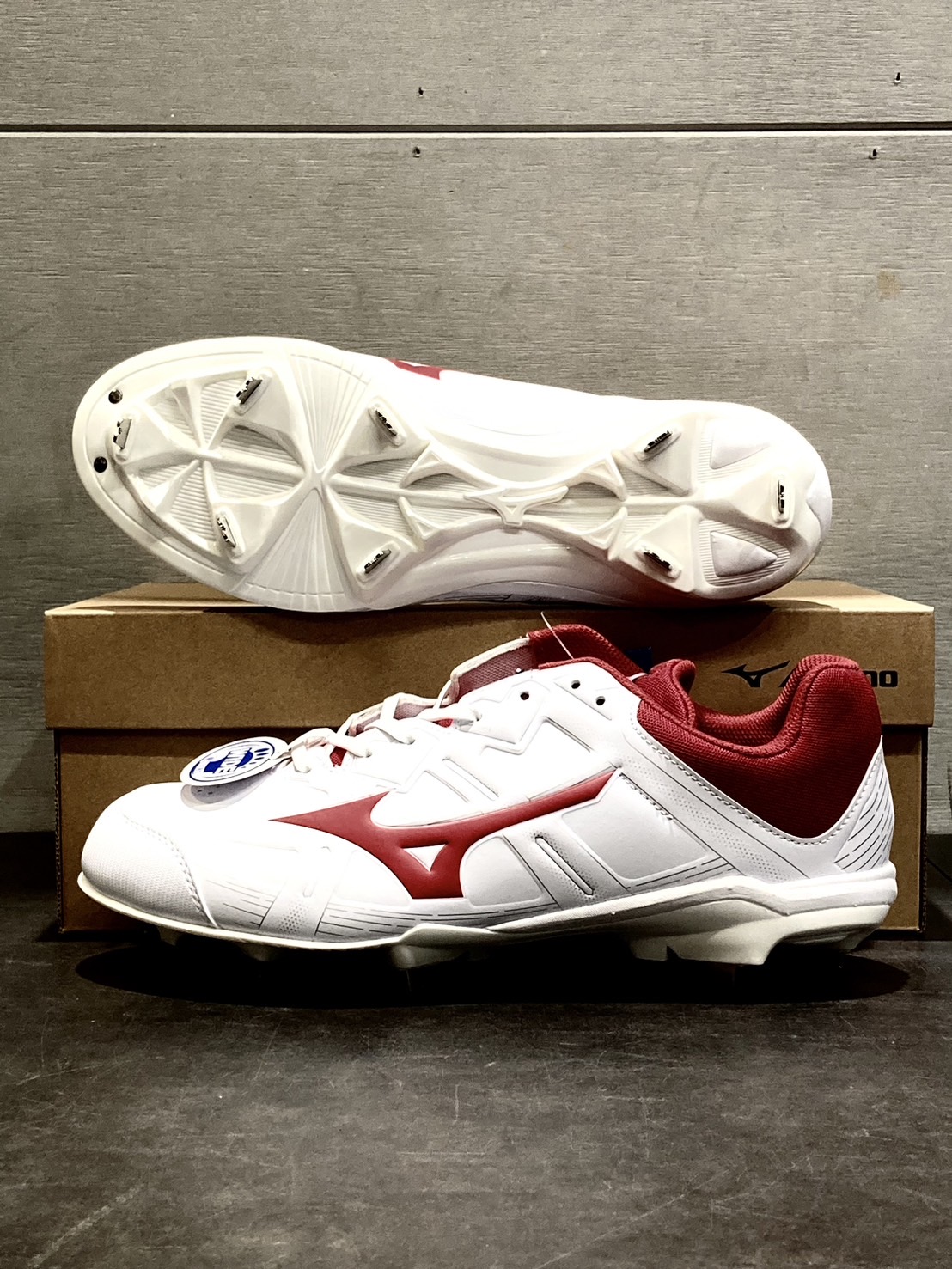 Mizuno Buddy 2 棒球釘鞋 白/紅