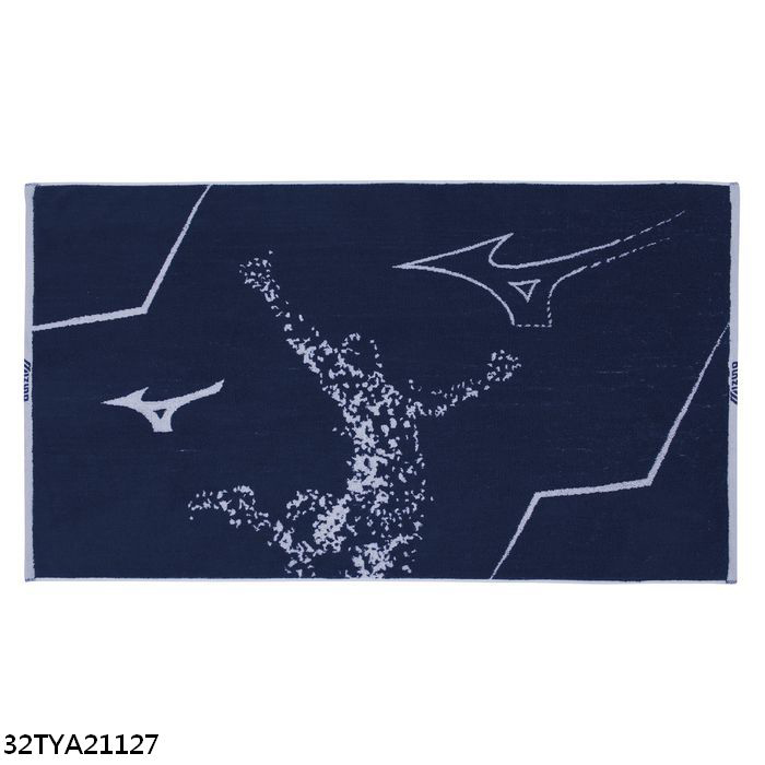 Mizuno 提花運動毛巾 35*100cm 藍