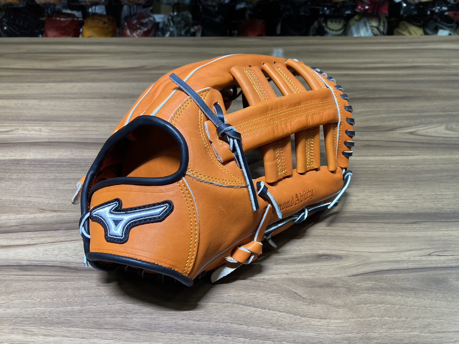 Mizuno Diamond 23 接球手套 雙十字 橘紅 13"
