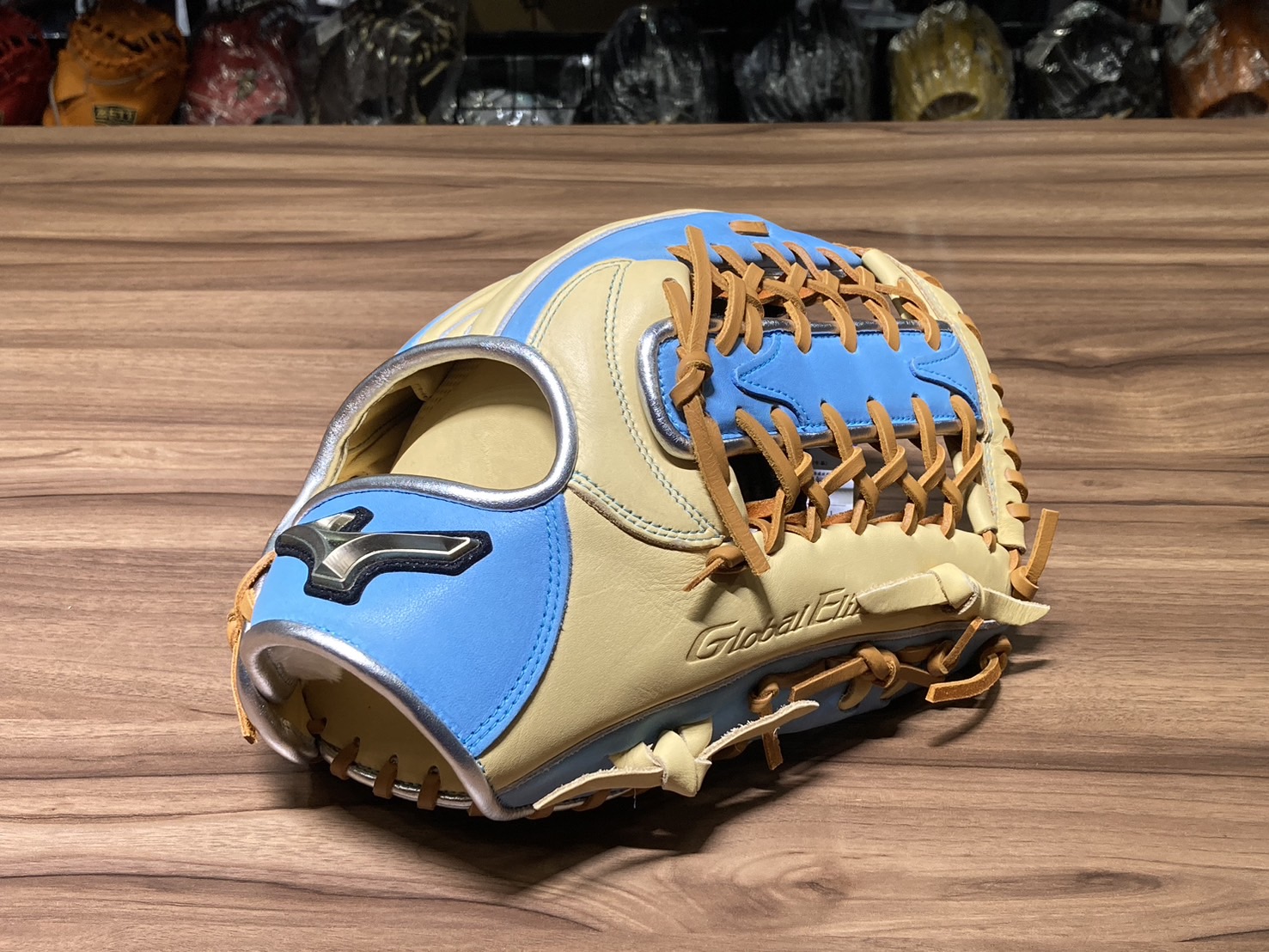 Mizuno 進 GE 接球手套 T網 父親節 淺藍/奶油