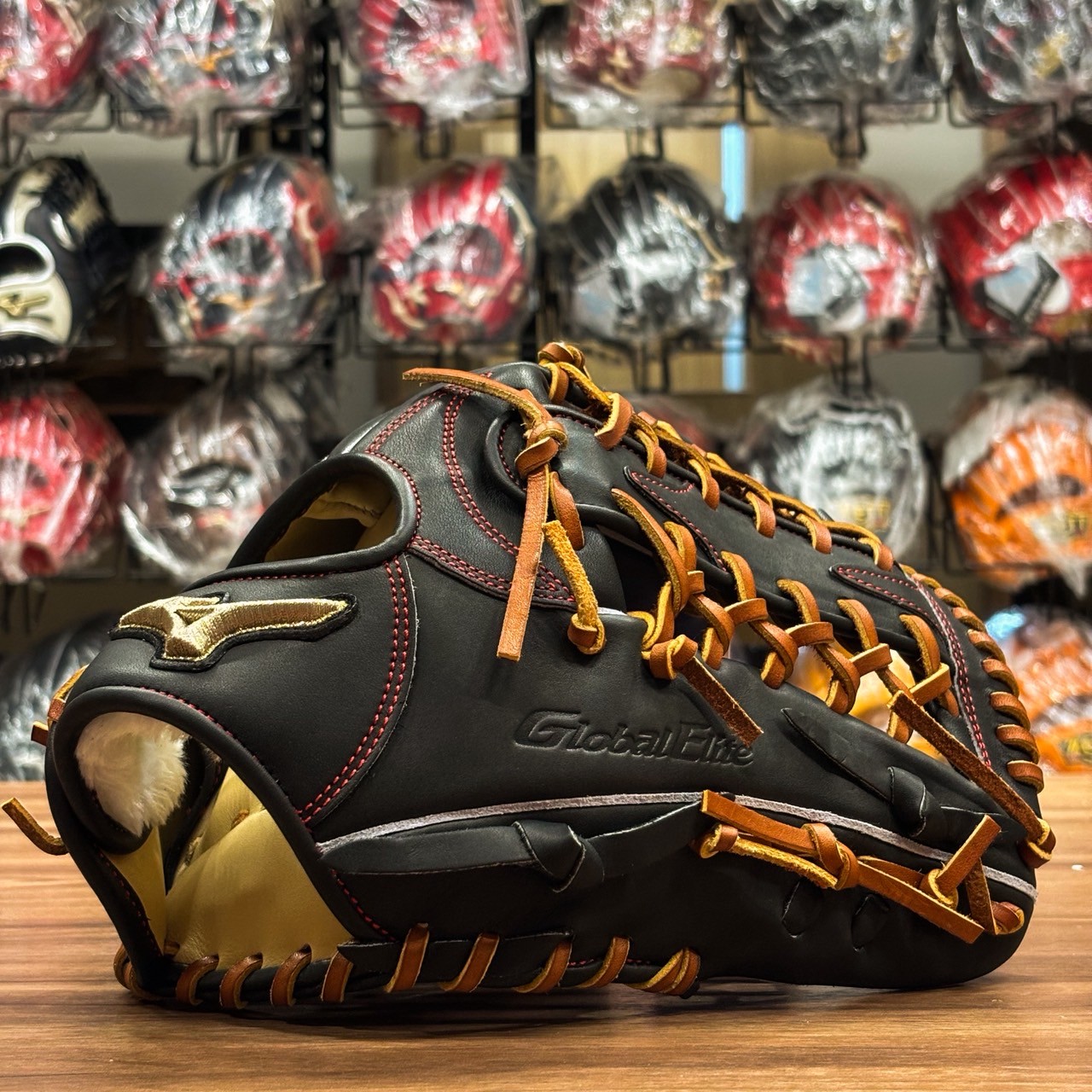 Mizuno GE 25F 接球手套 T網 黑/原皮