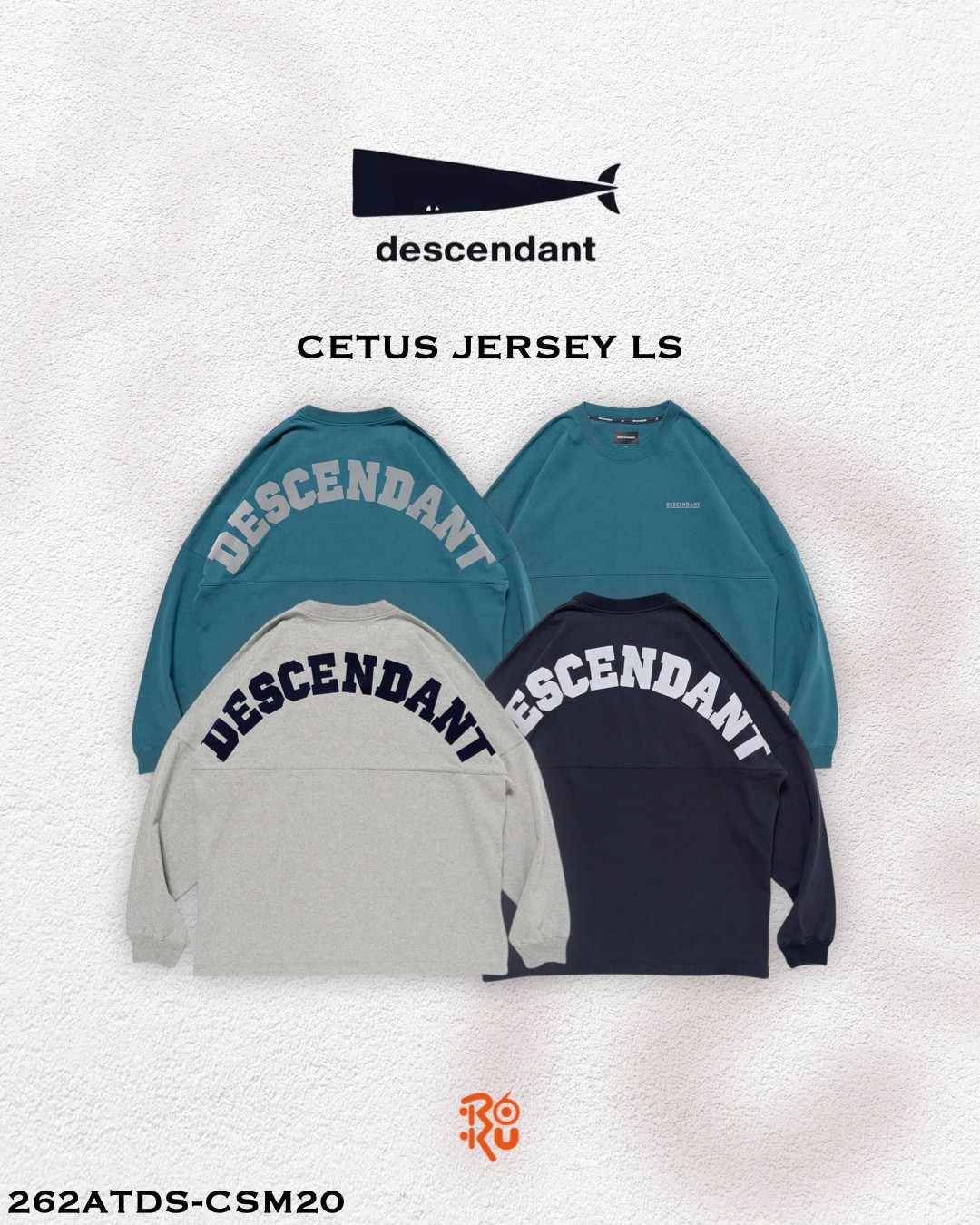 預購｜DESCENDANT 26秋冬 CETUS JERSEY LS 262ATDS-CSM20