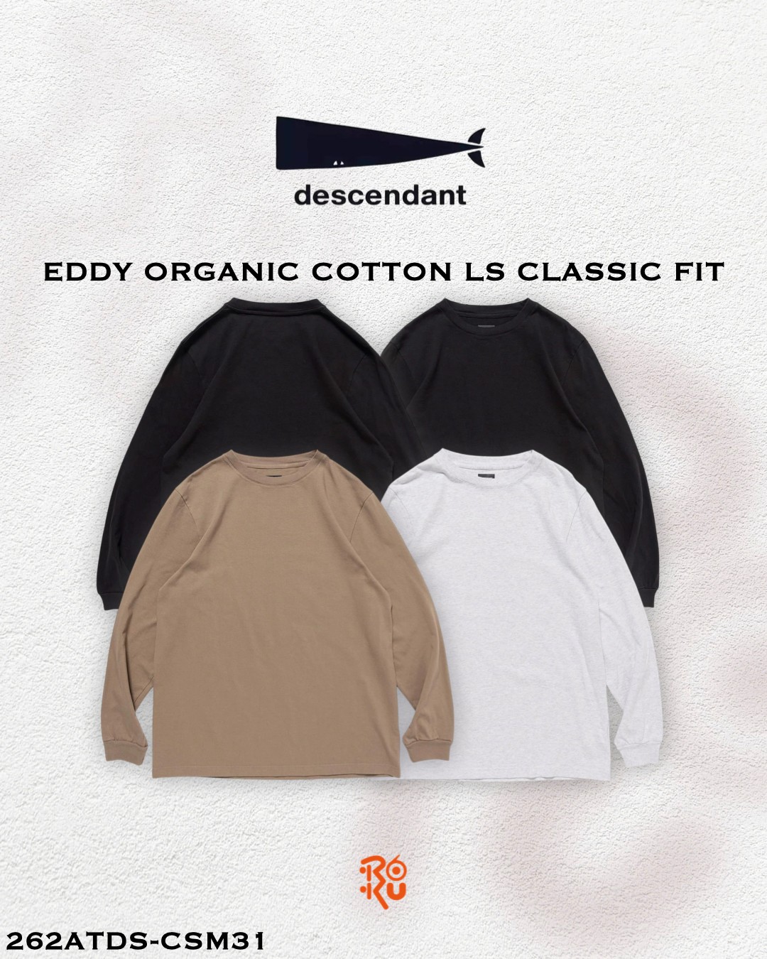 預購｜DESCENDANT 26秋冬 EDDY ORGANIC COTTON LS CLASSIC FIT 262ATDS-CSM31