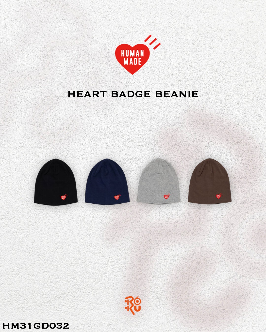 預購｜HUMAN MADE HEART BADGE BEANIE HM31GD032