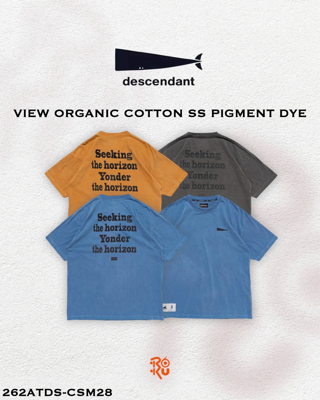 預購｜DESCENDANT 26秋冬 VIEW ORGANIC COTTON SS PIGMENT DYE 262ATDS-CSM28