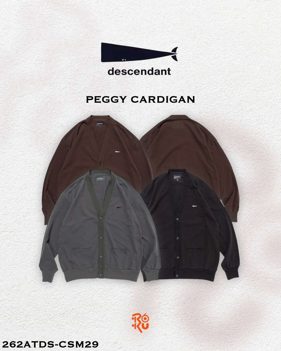 預購｜DESCENDANT 26秋冬 PEGGY CARDIGAN 262ATDS-CSM29