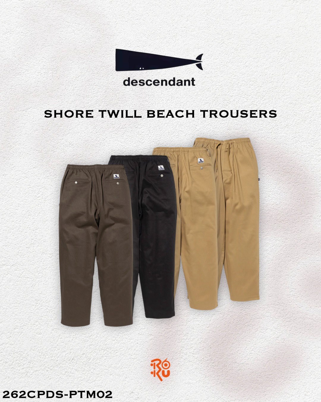 預購｜DESCENDANT 26秋冬 SHORE TWILL BEACH TROUSERS 262CPDS-PTM02