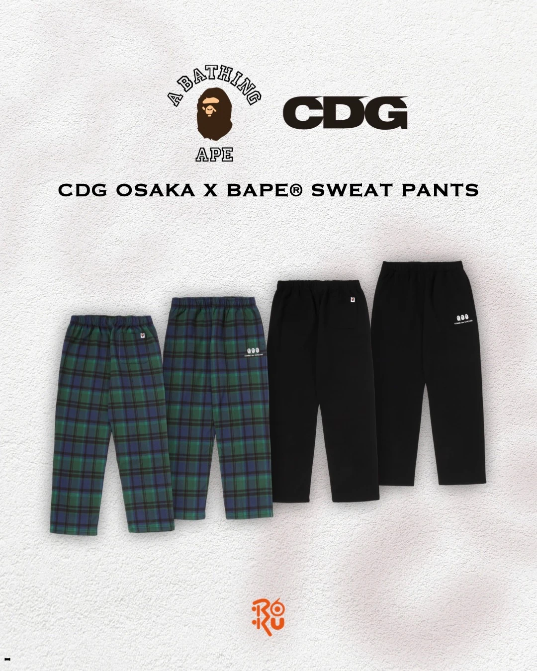 預購｜CDG OSAKA X BAPE® SWEAT PANTS