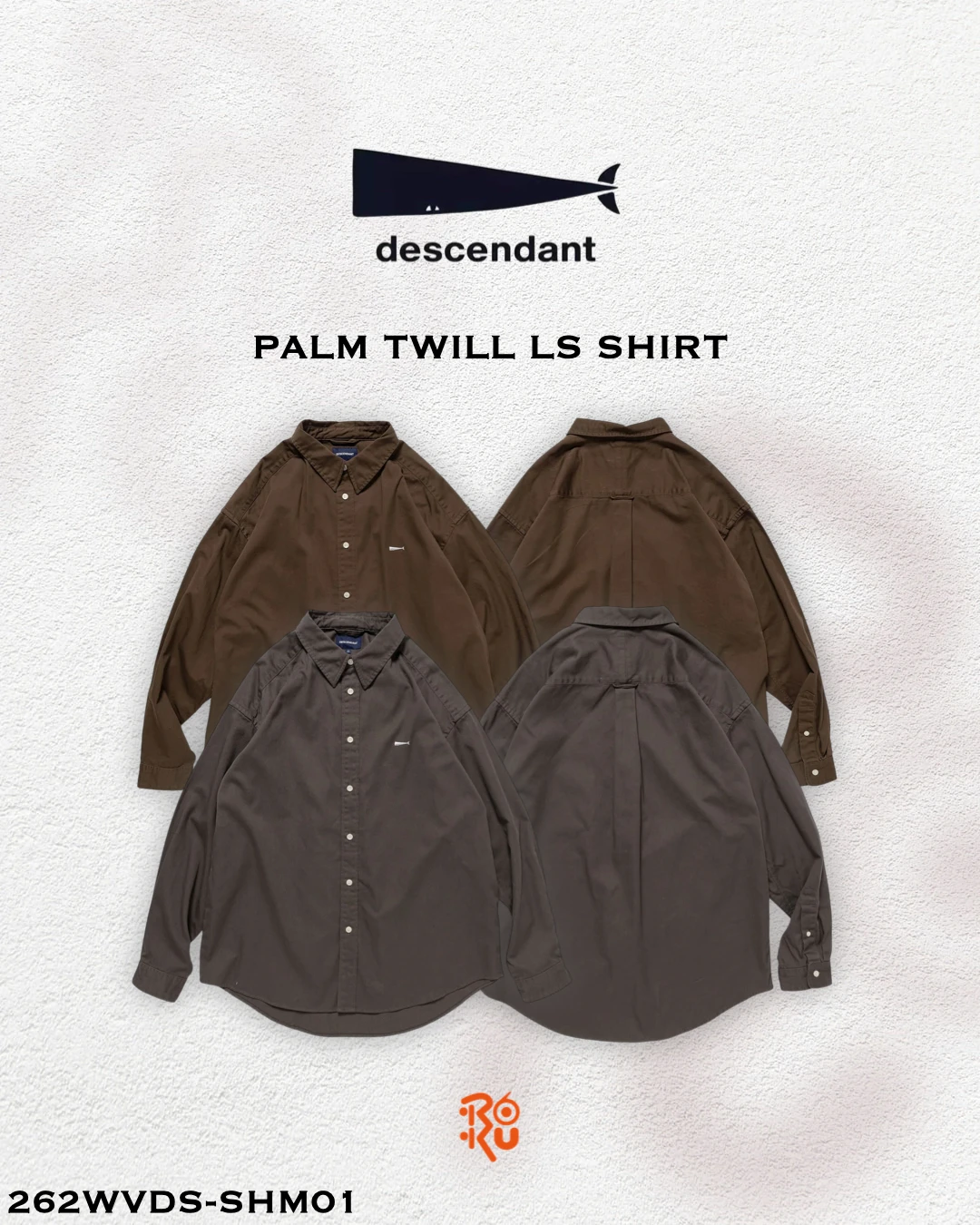 預購｜DESCENDANT 26秋冬 PALM TWILL LS SHIRT 262WVDS-SHM01