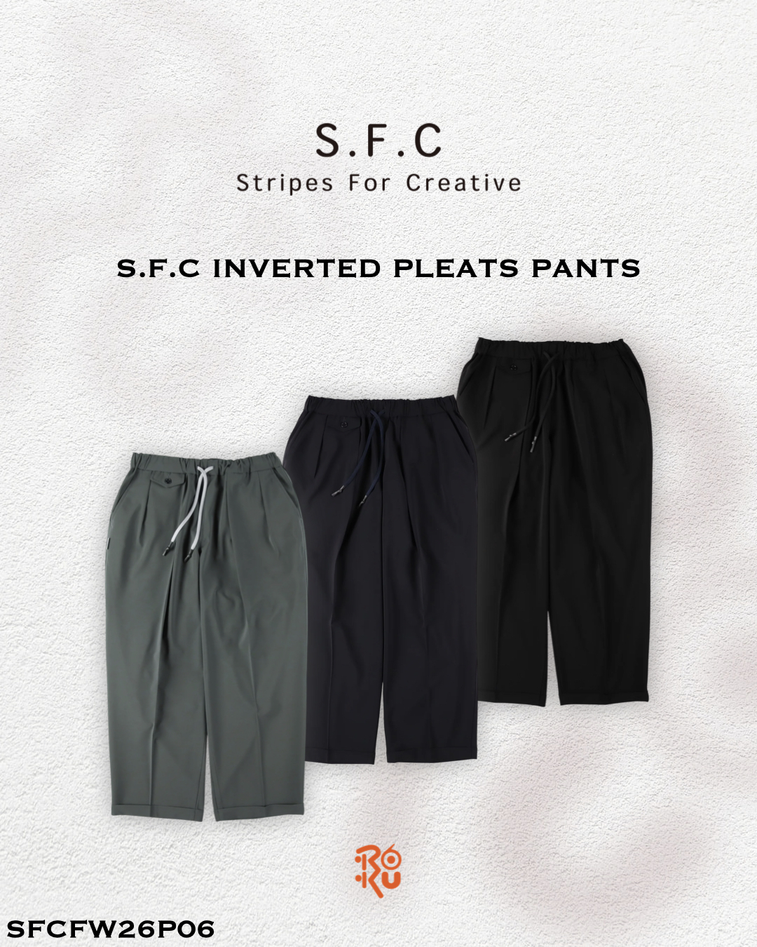 預購｜S.F.C INVERTED PLEATS PANTS SFCFW26P06