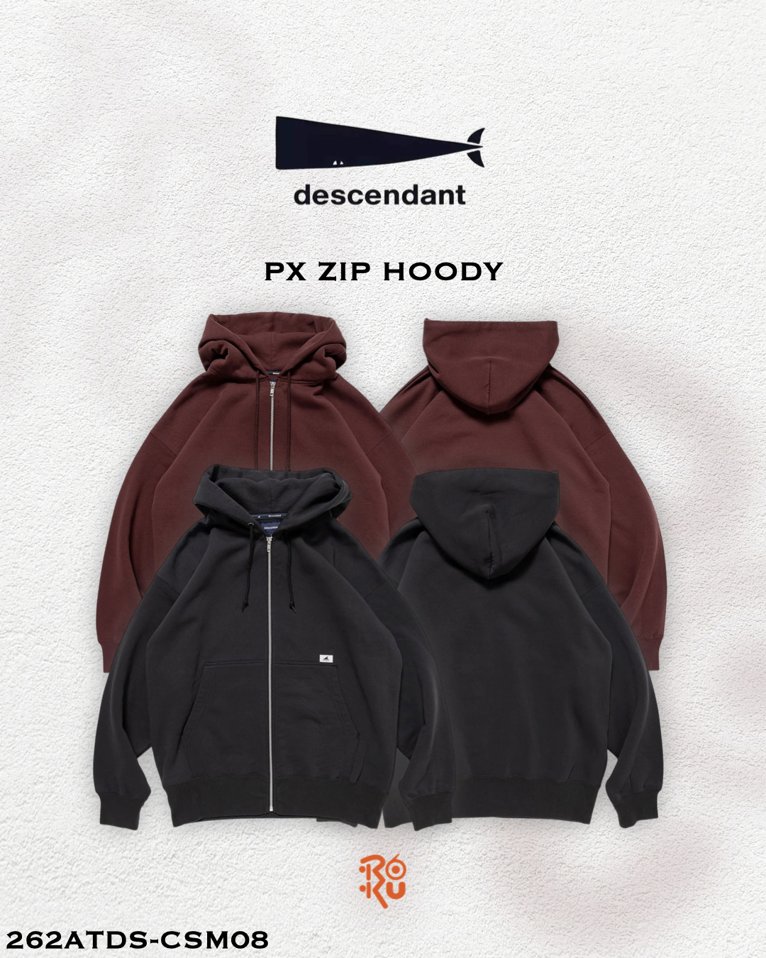 預購｜DESCENDANT 26秋冬 PX ZIP HOODY 262ATDS-CSM08